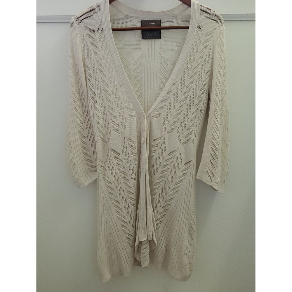 Anthropologie Guinevere Trifecta Cardigan Size Medium Linen Blend